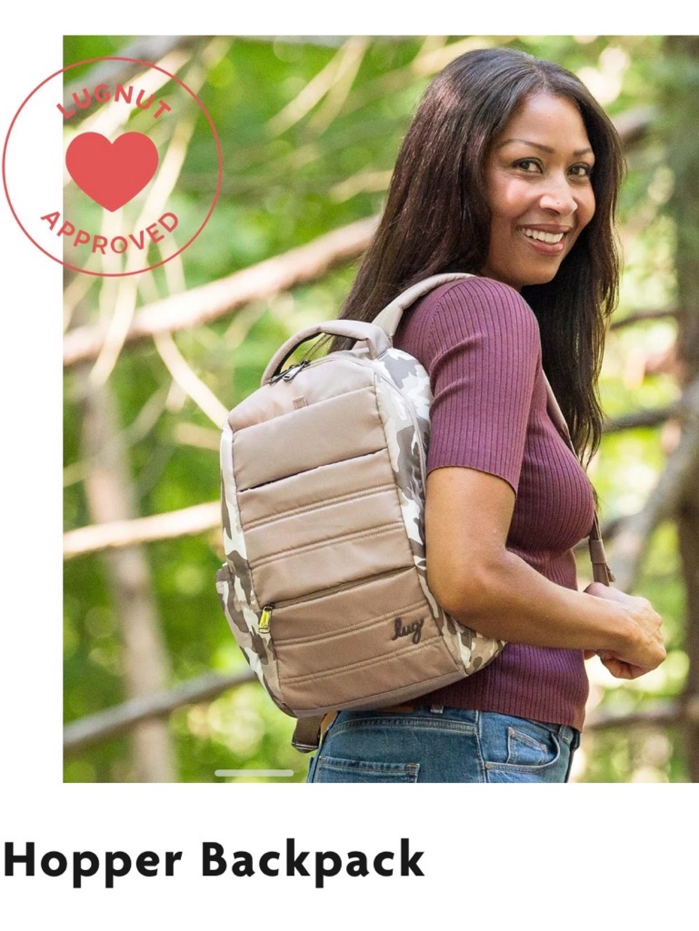 lug Hopper Backpack Camo Taupe Sand NWT - Picture 6 of 7